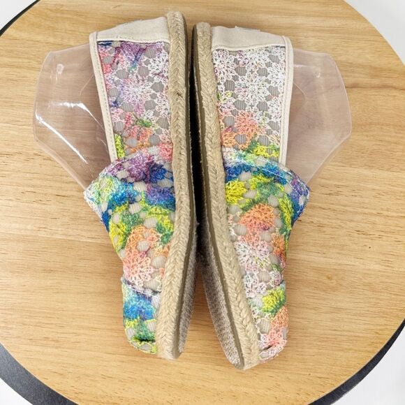 TOMS Multicolor Crochet Espadrilles Flats Slip On Shoes Size 6.5 - Picture 5 of 11